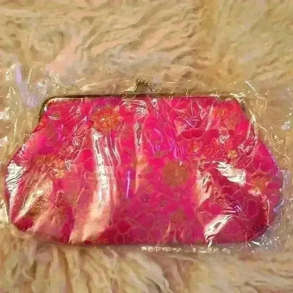 Silk wallet with snap closure pink coloe - Picture 1 of 2